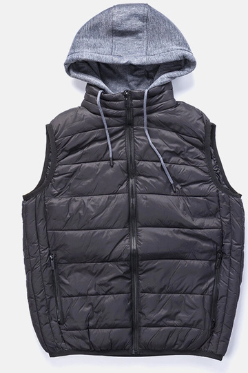 Gilet noir pour homme avec capuche sweat-shirt Avar 2