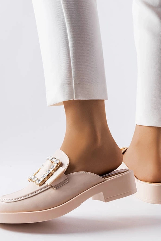 Tongs beiges à bout fermé Columbus