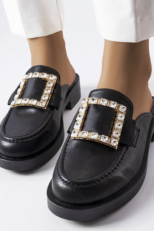 Tongs noires à bout fermé Columbus