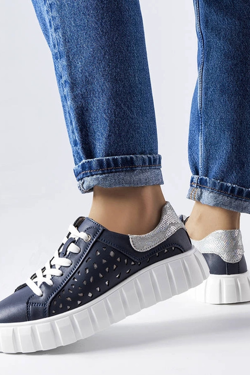 Baskets sportives bleu marine avec...