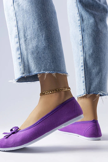 Ballerines en tissu violet Gendron 2