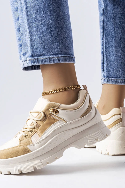 Baskets sportives marron avec semelle...