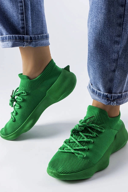 Baskets en tissu vert Côté