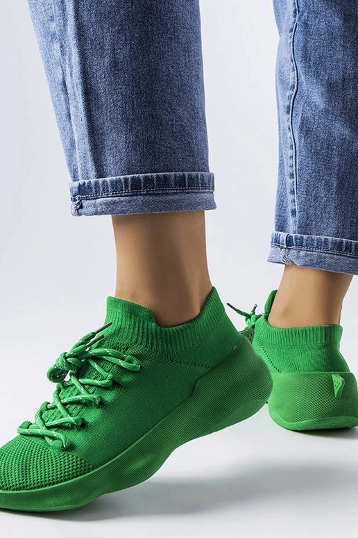 Baskets en tissu vert Côté