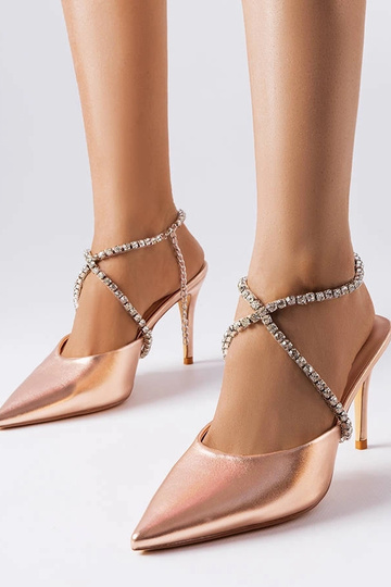 Mules à talons hauts Gold...