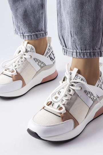 Baskets Vinceza blanches et roses