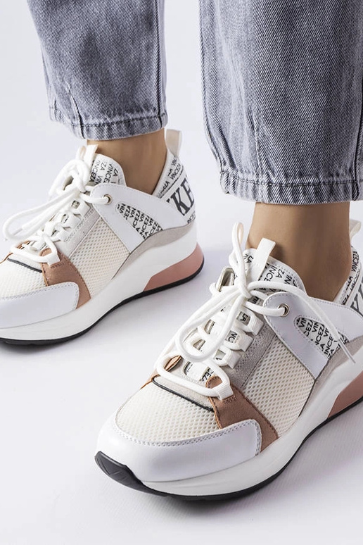 Baskets Vinceza blanches et roses
