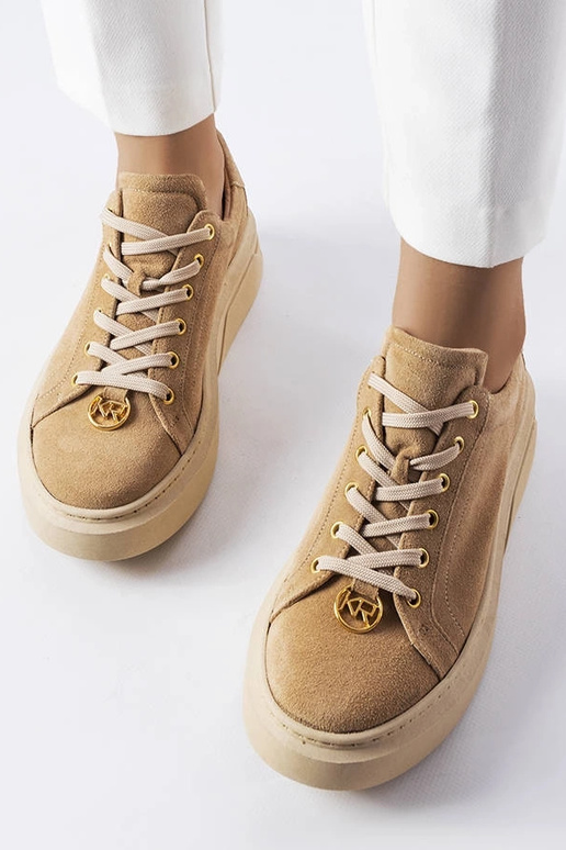 Baskets en daim couleur sable, «...
