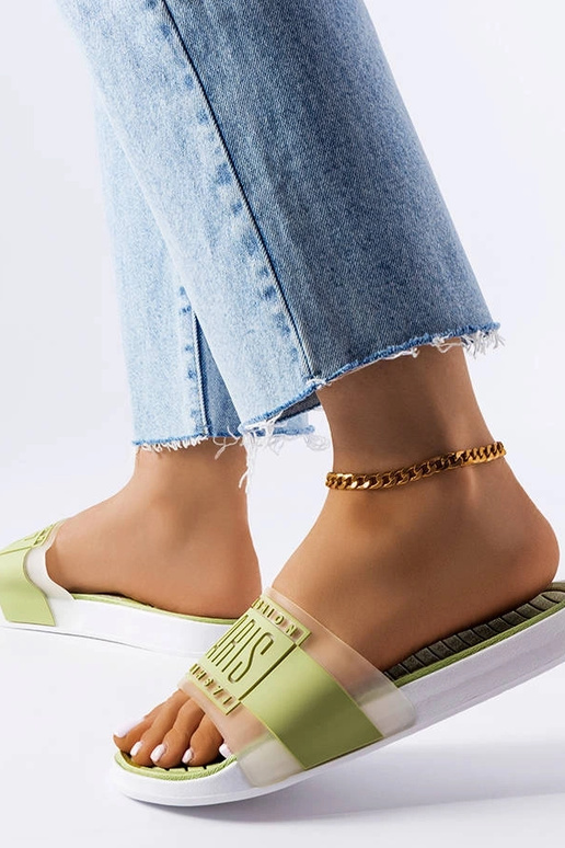 Tongs Paris en caoutchouc vert