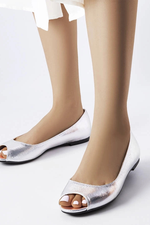 Ballerines métallisées argentées Trieux