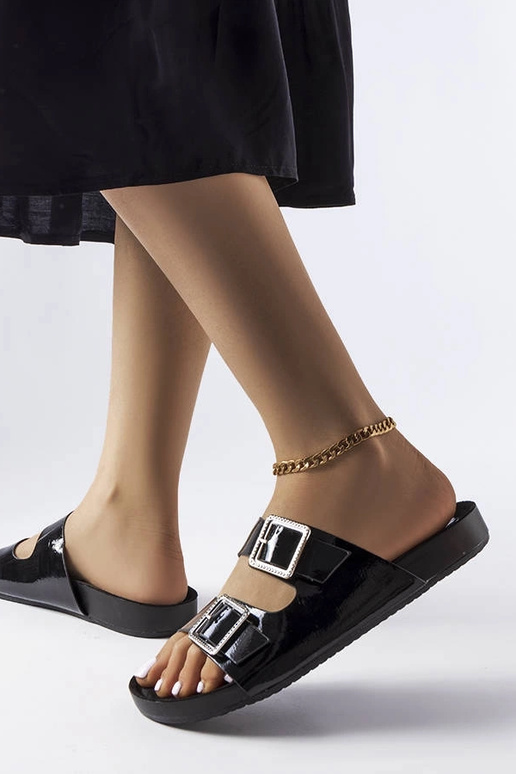 Tongs à boucle Norcross en cuir verni...