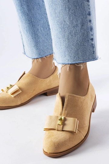 Chaussures à nœud en peuplier beige