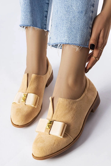 Chaussures à nœud en peuplier beige 2