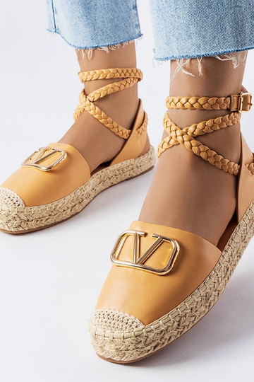 Espadrilles brunes à lacets, « Parent »
