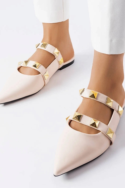 Mules à bout pointu beiges Ruckman