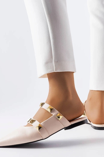 Mules à bout pointu beiges... 2