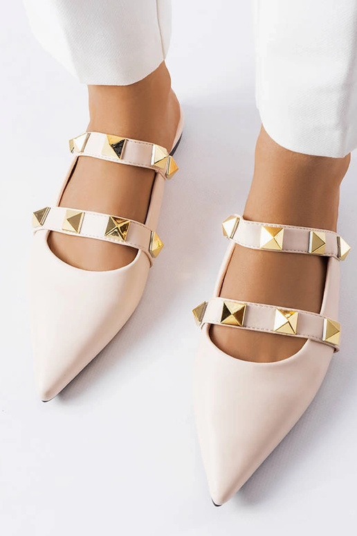 Mules à bout pointu beiges Ruckman