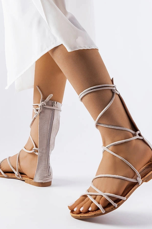 Sandales à lacets gris Heliport