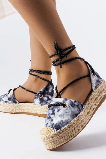 Espadrilles à lacets et plateformes noires Duffet 2