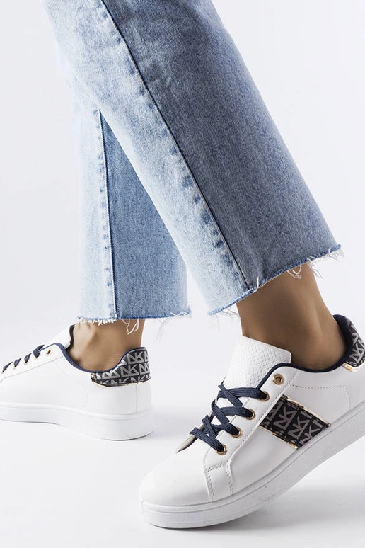 Baskets blanches avec tige décorée... Baskets blanches avec tige décorée...