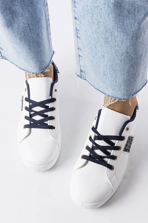 Baskets blanches avec tige décorée... Baskets blanches avec tige décorée...