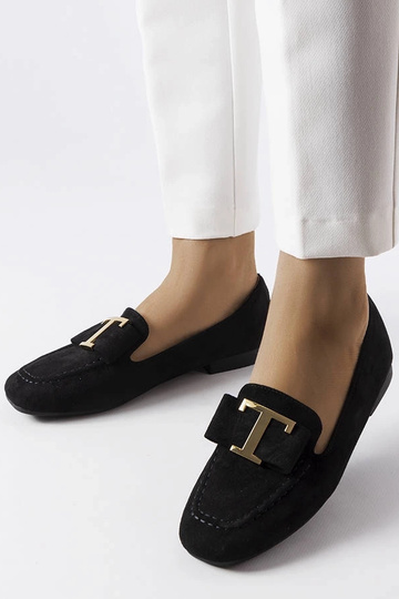 Ballerines en simili daim noires "Adélaïde" 2