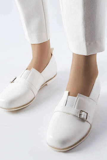 Bottines blanches avec semelle en cuir, « Felosa »