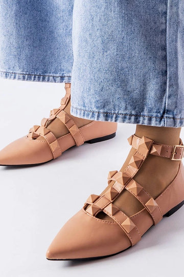 Ballerines beiges avec fermoir Blur accrocheur