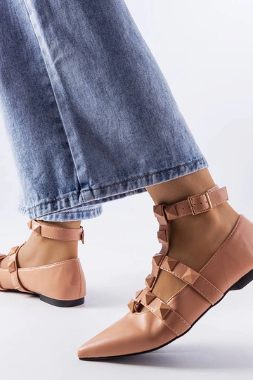 Ballerines beiges avec fermoir Blur accrocheur 2