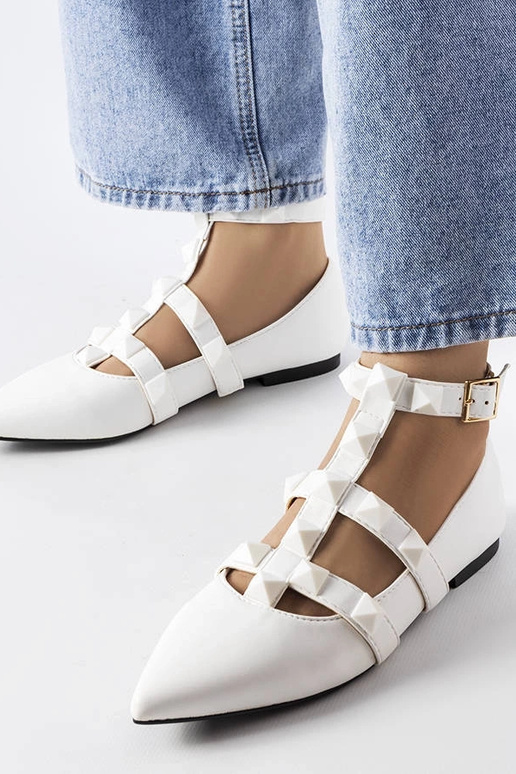 Ballerines blanches avec fermoir Blur...