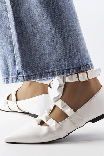 Ballerines blanches avec fermoir Blur spectaculaire 2