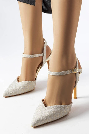 Escarpins dorés brillants à...