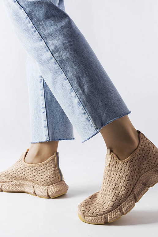 Baskets de sport beiges Obenor slip-on Baskets de sport beiges Obenor slip-on