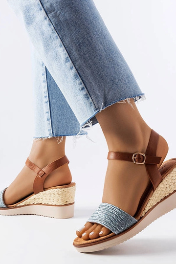 Sandales compensées bleues...