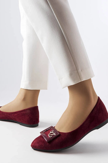 Ballerines bordeaux ornées de zircons Fleming