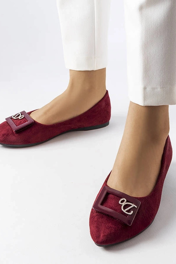 Ballerines bordeaux ornées de zircons Fleming 2