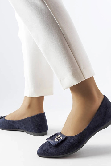 Ballerines bleu marine avec zircons Fleming 2
