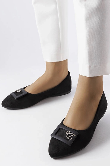 Ballerines noires ornées de zircons Fleming 2