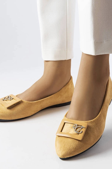 Ballerines beiges ornées de zircons Fleming