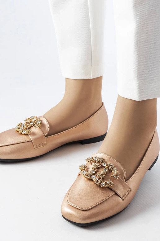 Mocassins dorés avec zircons Neuer
