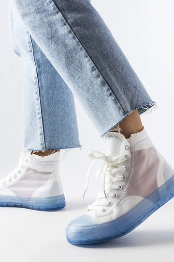 Baskets montantes bleues et blanches Nanterre 2
