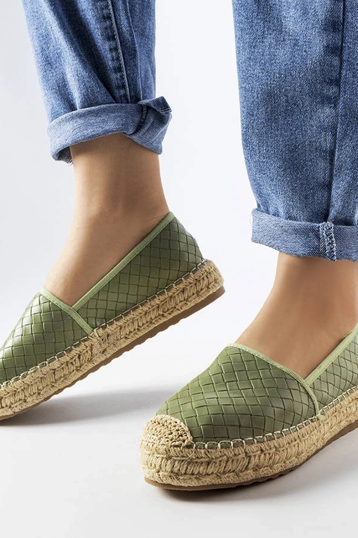 Espadrilles vertes gaufrées Geoffrey