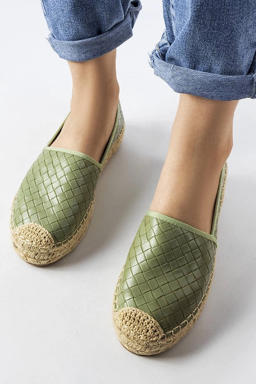 Espadrilles vertes gaufrées Geoffrey