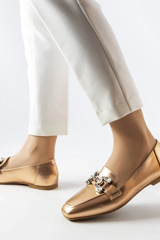 Mocassins en or rose avec zircons... Mocassins en or rose avec zircons...