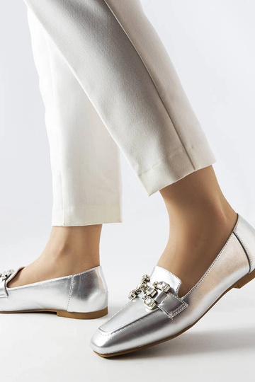 Mocassins en argent avec zircons Marechal 2