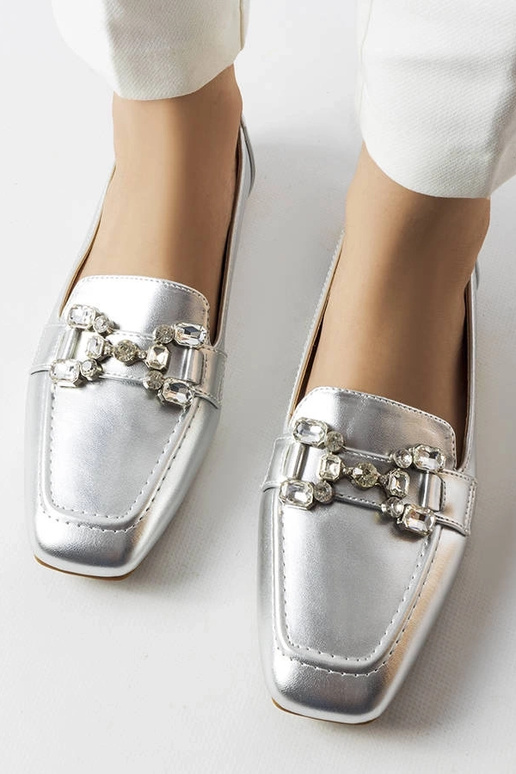 Mocassins en argent avec zircons...