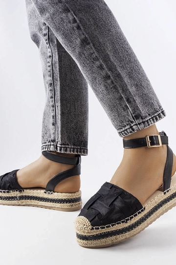 Espadrilles à plateforme noires Lafrenière