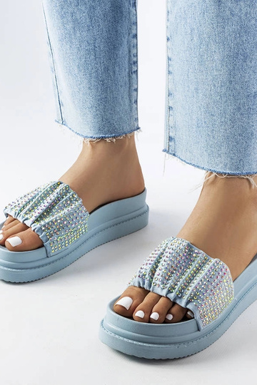 Mules bleues pour femme...