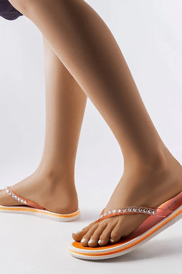Tongs orange avec zircons Patrier 2