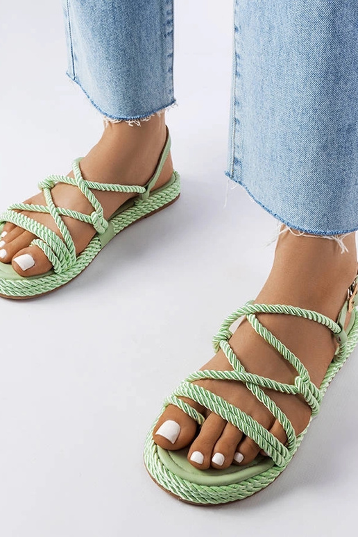 Sandales tissées vertes Burwell